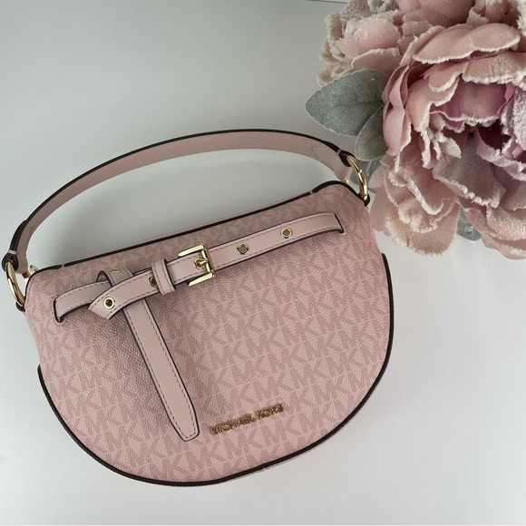 Michael Kors Blush Emilia Medium Logo Shoulder Bag in Box - Picture 1 of 8
